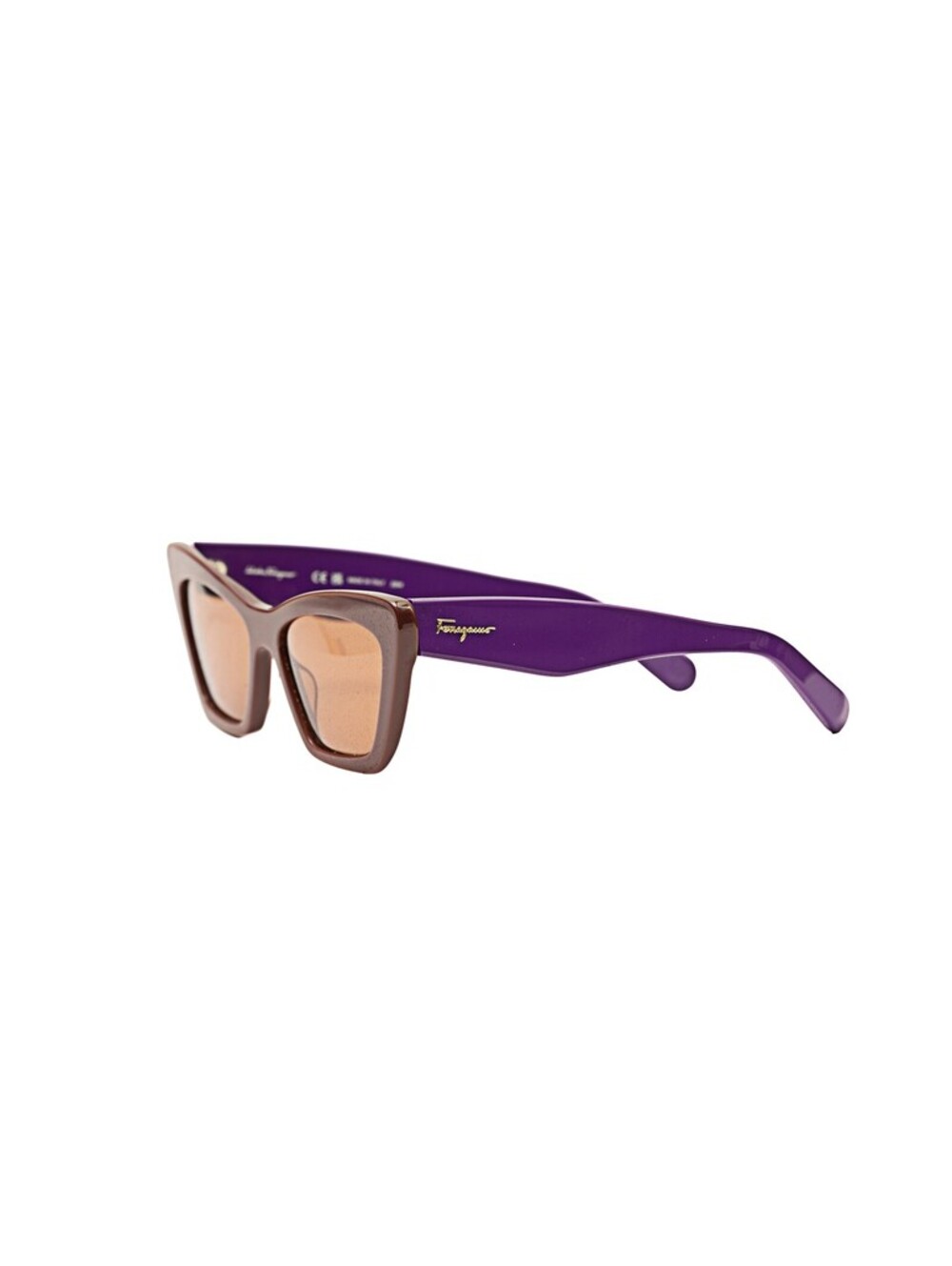 Salvatore Ferragamo Ferragamo Maroon And Purple Cateye Maroon